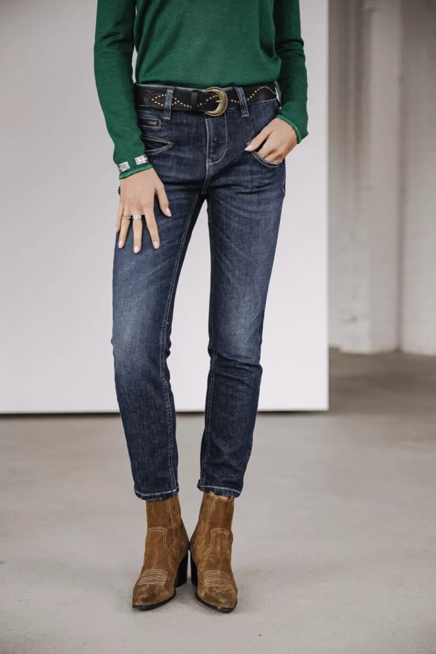 Pantalon Femme Freeman T. Porter - Modèle Alexa Haute Taille Court en Tissu SDM Souple