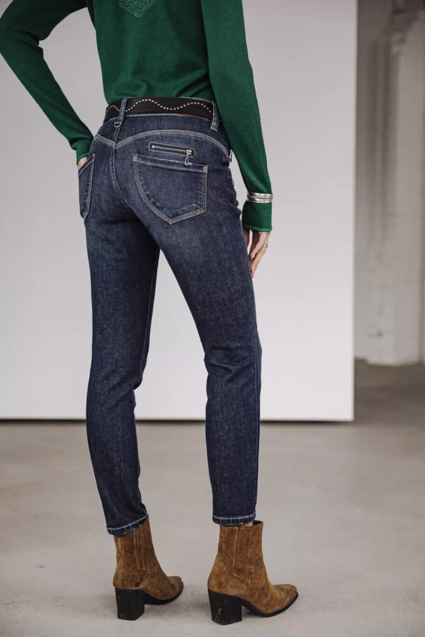 Pantalon Femme Freeman T. Porter - Modèle Alexa Haute Taille Court en Tissu SDM Souple