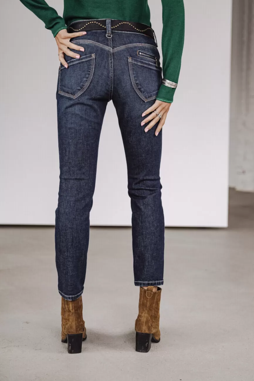 Pantalon Femme Freeman T. Porter - Modèle Alexa Haute Taille Court en Tissu SDM Souple