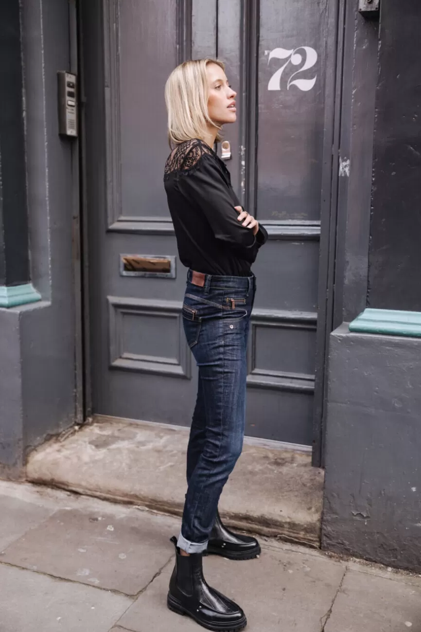 Jeans T. Porter Alexa pour Femme - Taille Haute Confortable avec Détails Tendance (Modèle SDM Renforcé)