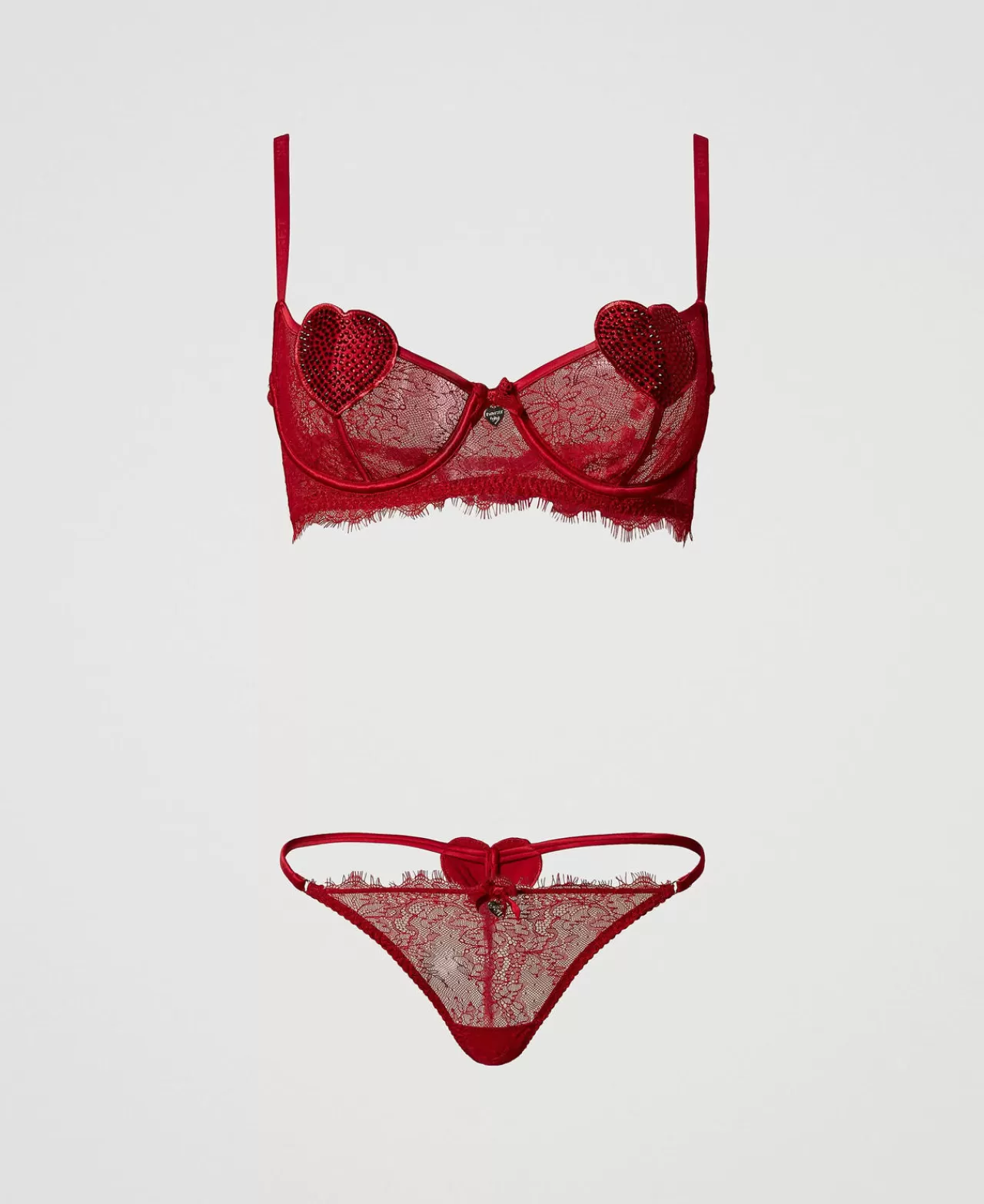 Soutien-gorge balconnet dentelé et mini-string assorti - Ensemble lingerie TWINSET Milano