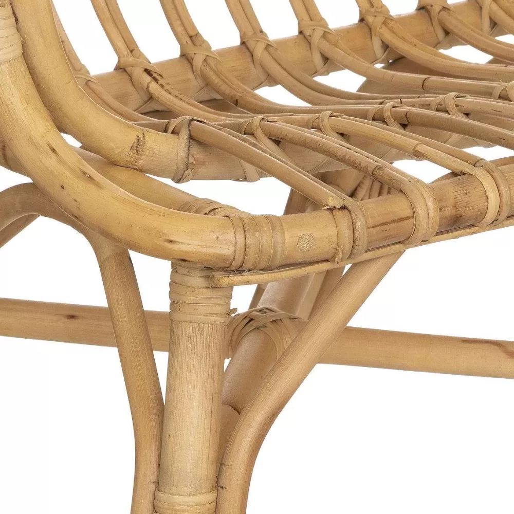Banc design en rotin naturel - Dimensions compactes (79 x 52 x 61 cm) - Idéal pour entrée ou salon｜Style bohème-chic avec assise confortable