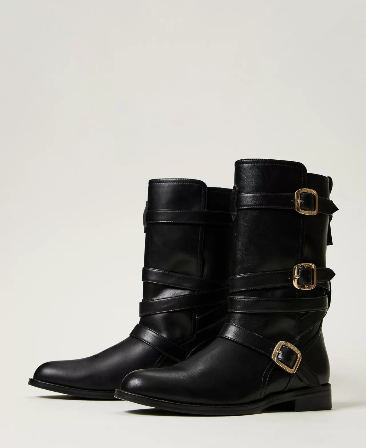 Bottes moto urbaines TWINSET Milano avec brides réglables - Style intemporel pour look audacieux