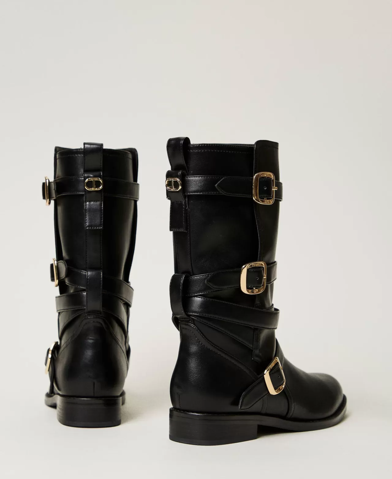Bottes moto urbaines TWINSET Milano avec brides réglables - Style intemporel pour look audacieux