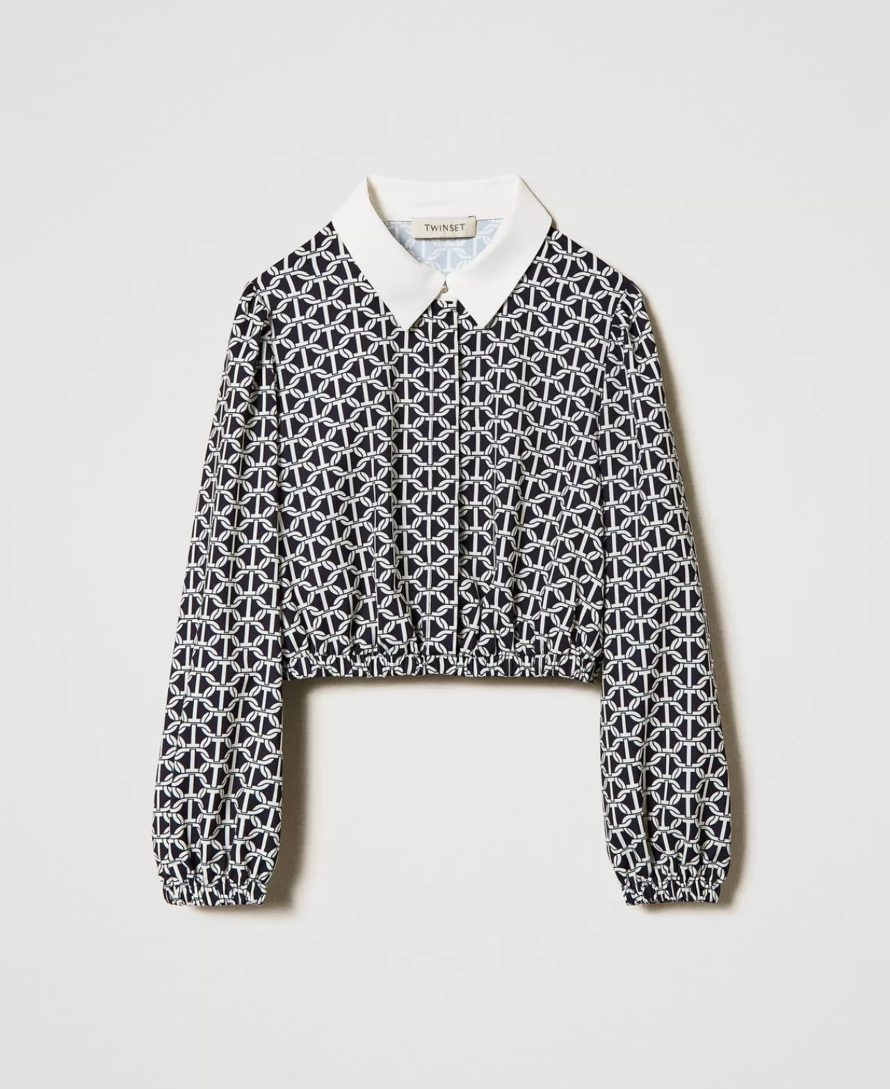 Chemisier Femme Élégant TWINSET Milano - Crêpe de Chine Léger à Motif Artistique pour Tenue Rafraîchie