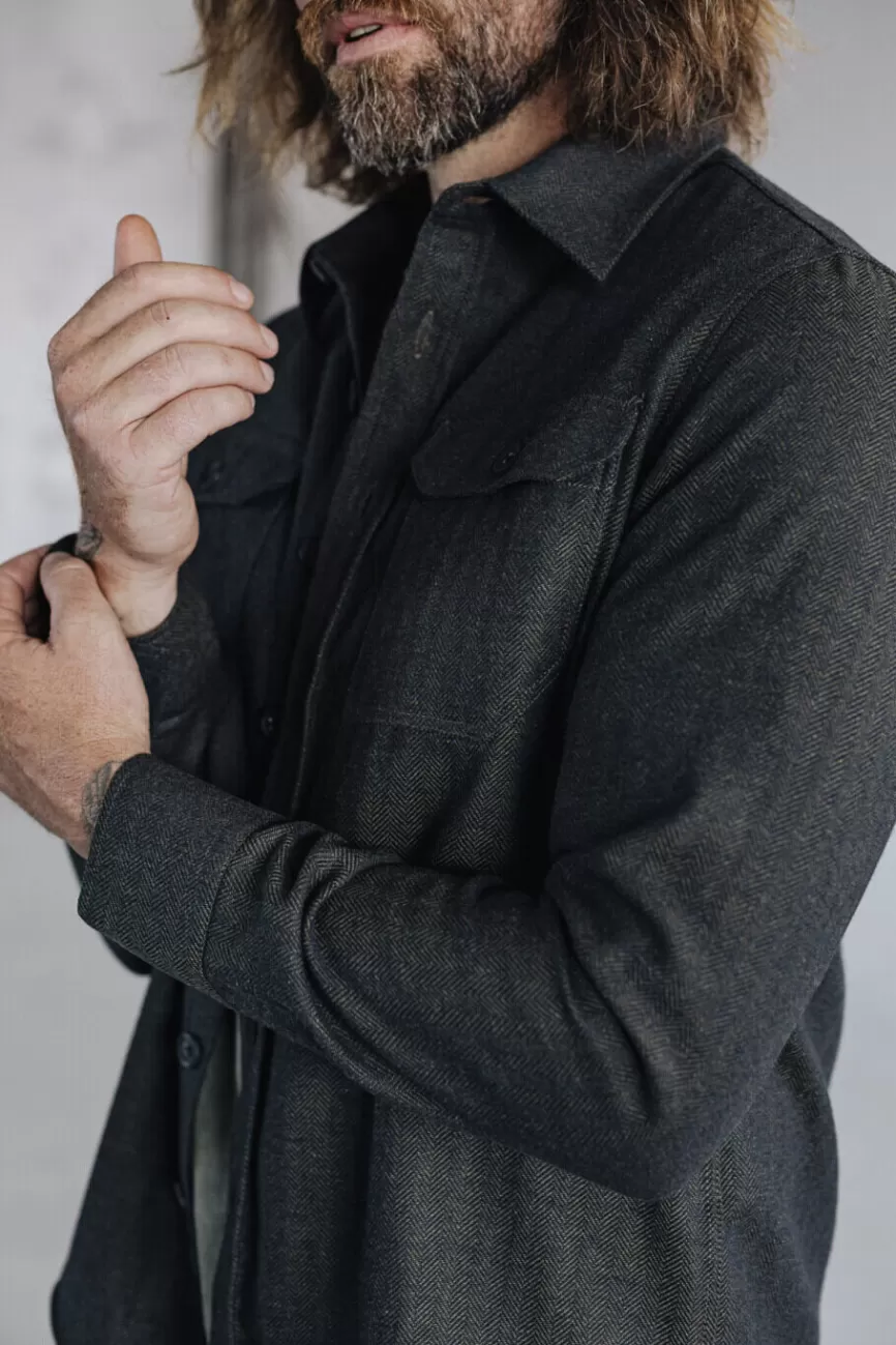 Élégant Blazer Tweed Homme Freeman T. Porter - Modèle Bolton à Motif Chevron avec Finitions Sur Mesure