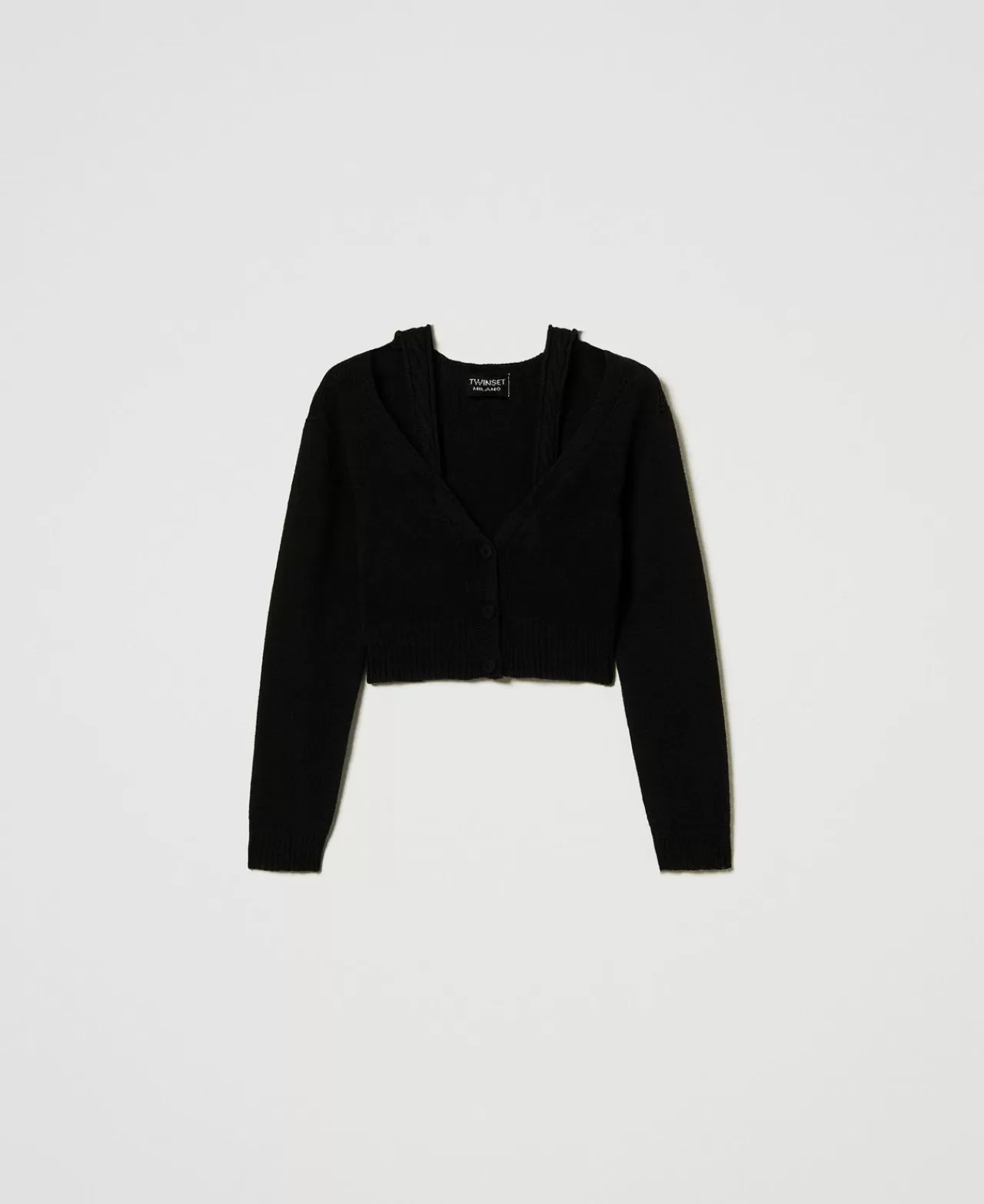Gilet doudoune TWINSET Milano - Motifs tressés artisanaux en mélange de fibres végétales - Pièce automnale douillette