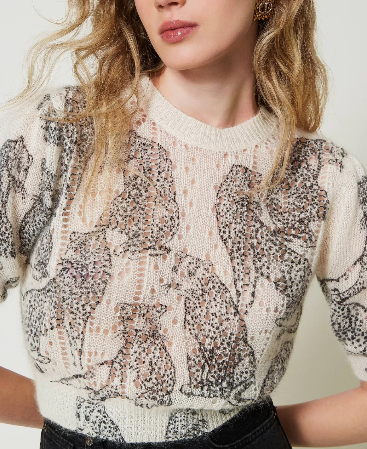 Pull court doux TWINSET Milano - Laine et mohair pour un style bohème chic