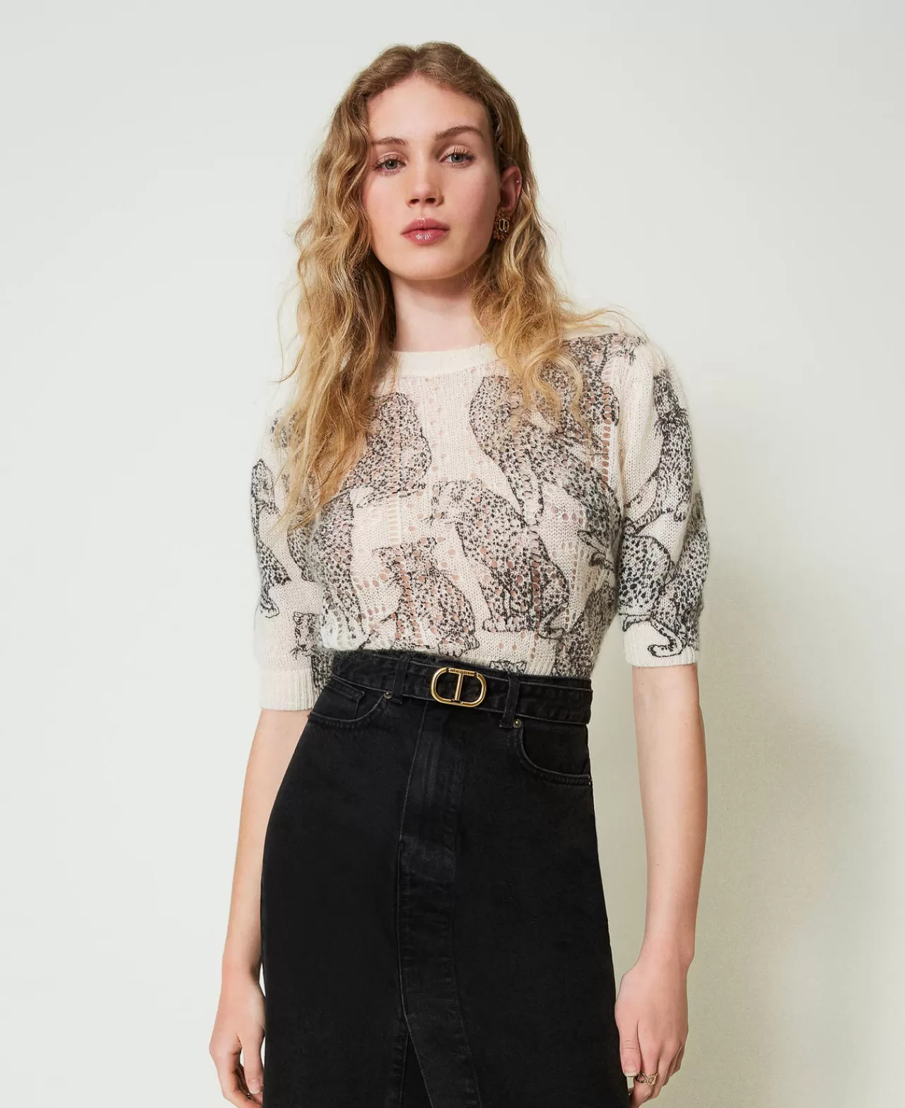 Pull court doux TWINSET Milano - Laine et mohair pour un style bohème chic