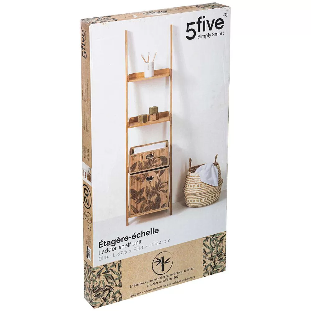 Étagère Échelle Bambou 4 Niveaux pour Salle de Bain - Design Moderne et Pratique par Sicela