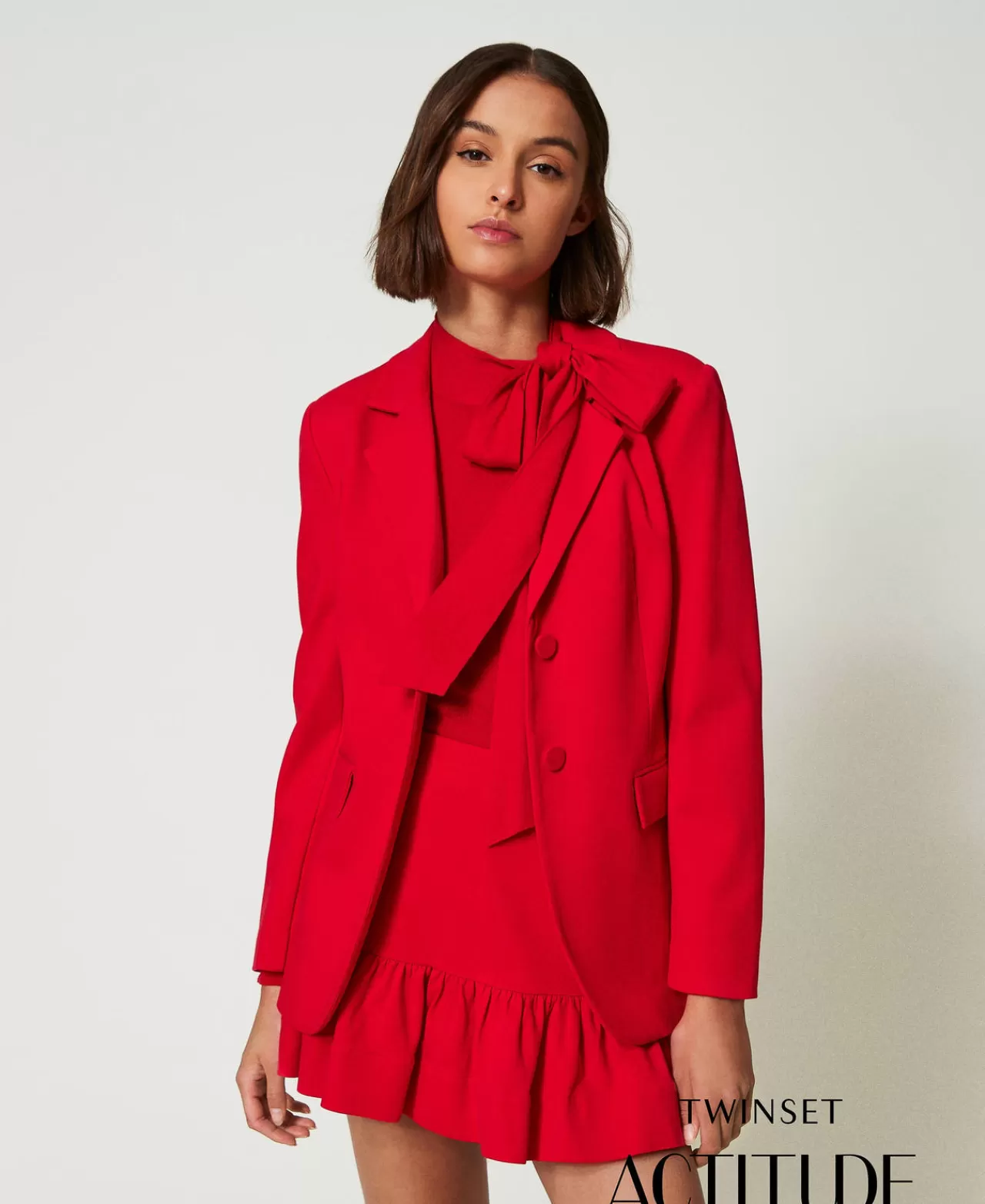 Veste structurée TWINSET Milano - Coupe élégante un bouton pour une silhouette sophistiquée | Collection Printemps-Été 2024