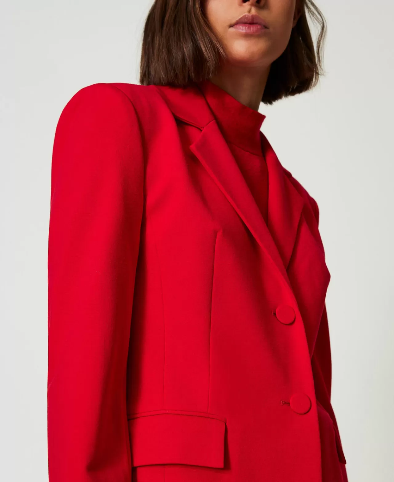 Veste structurée TWINSET Milano - Coupe élégante un bouton pour une silhouette sophistiquée | Collection Printemps-Été 2024