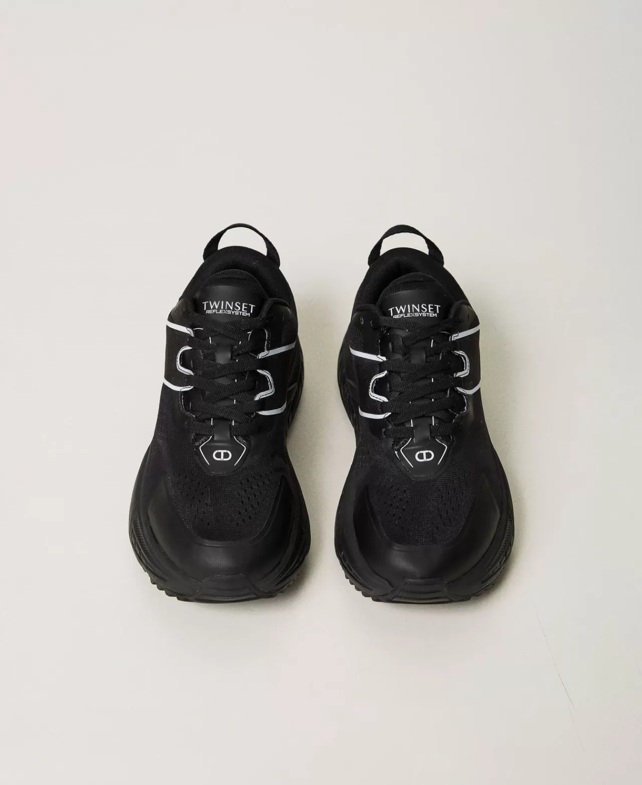 TWINSET Milano - Sneakers Fessura Élégantes avec Bandes Contrastées et Logo Distinctif