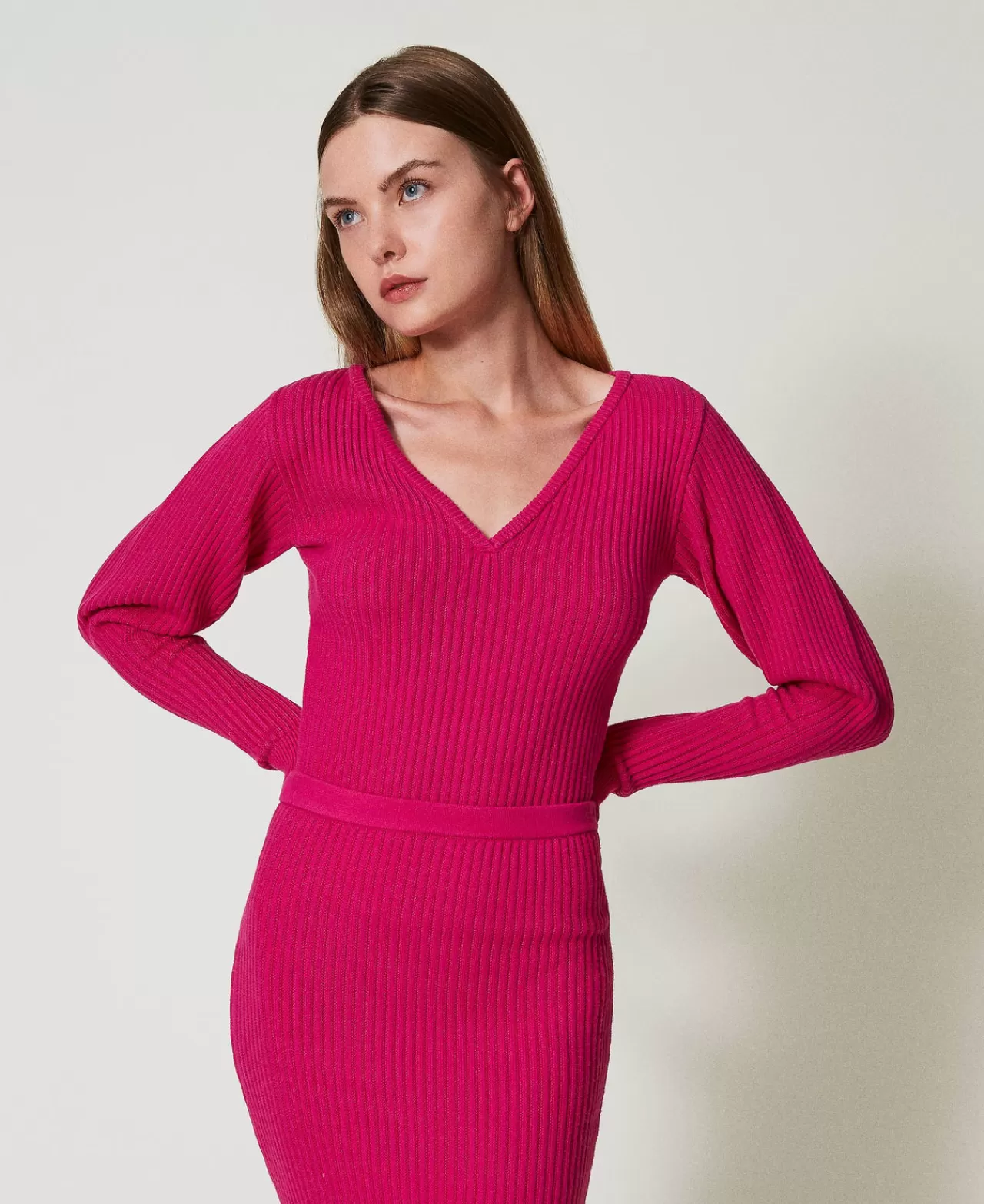 Sweater Milano cintré à côtes - Pull en laine douce avec motifs texturés