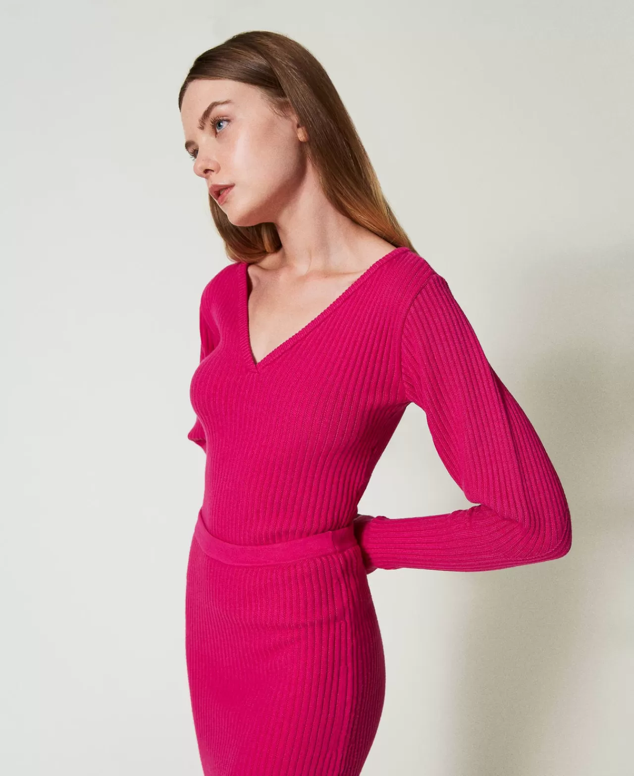 Sweater Milano cintré à côtes - Pull en laine douce avec motifs texturés