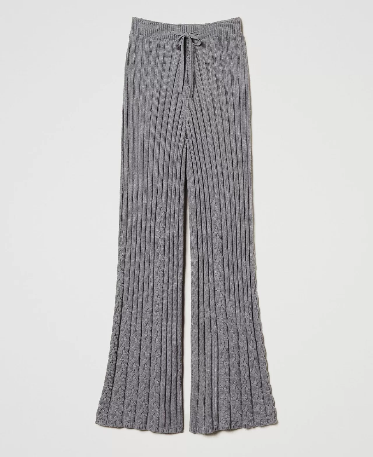 Pantalon Évasé TWINSET Milano - Tissu Treeblend Léger avec Motifs Tressés Élégants