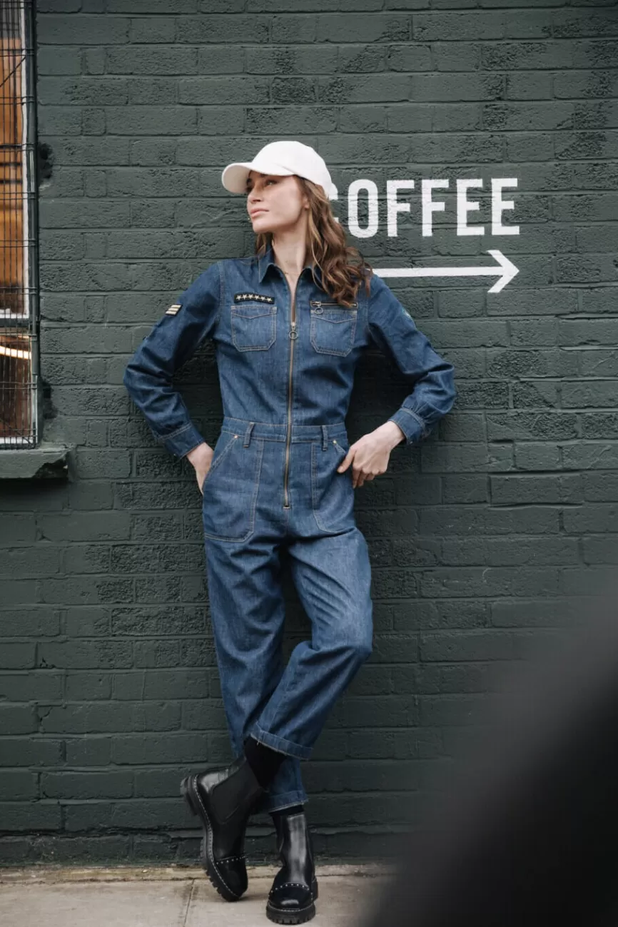 Jean Slim Élégant Freeman-T.Porter pour Femme - Denim Garance Indigo - Coupe Confortable Taille Haute - Style Urbain Intemporel