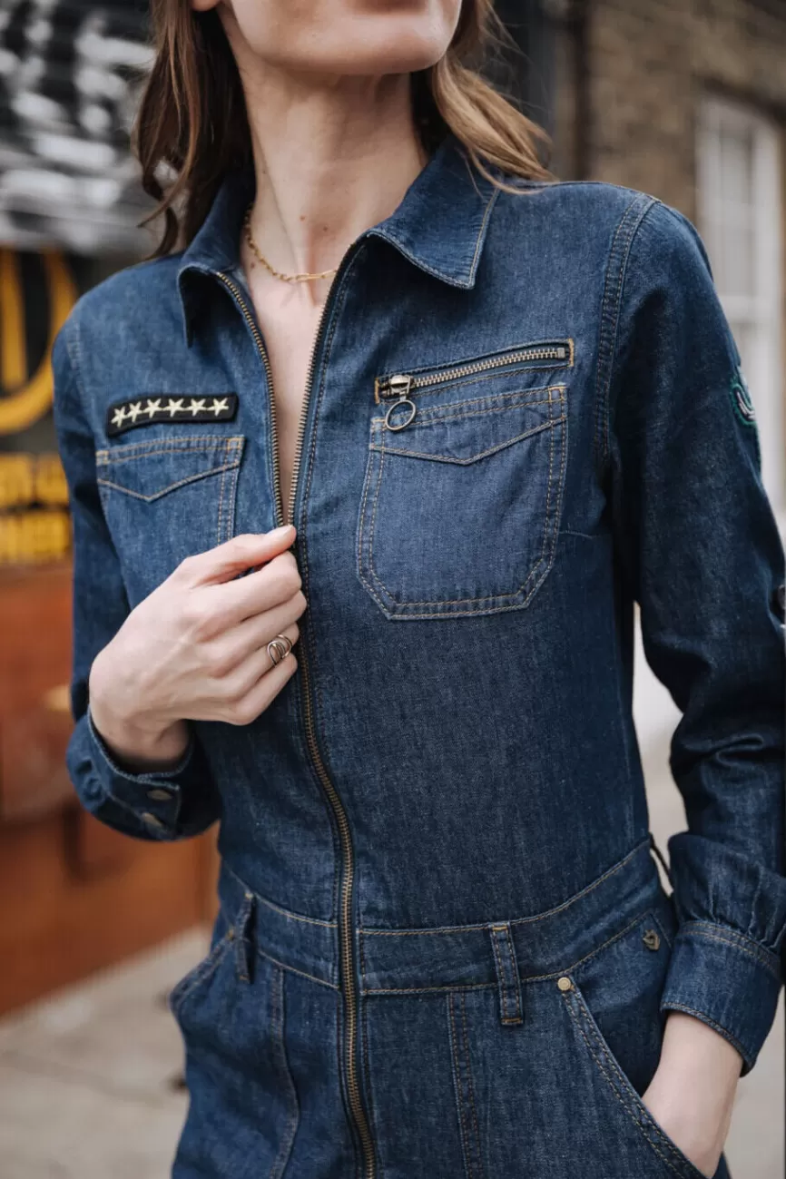 Jean Slim Élégant Freeman-T.Porter pour Femme - Denim Garance Indigo - Coupe Confortable Taille Haute - Style Urbain Intemporel