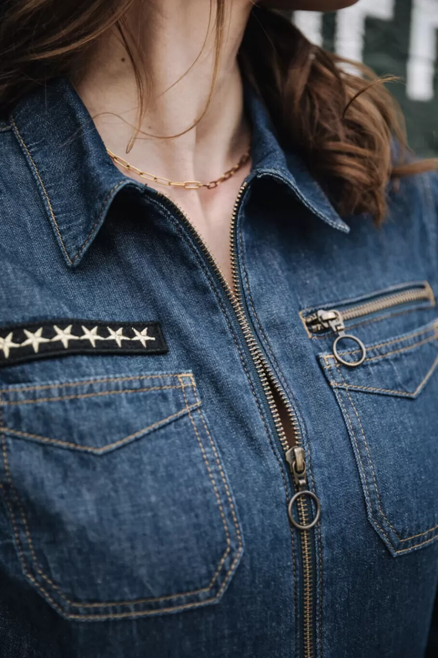 Jean Slim Élégant Freeman-T.Porter pour Femme - Denim Garance Indigo - Coupe Confortable Taille Haute - Style Urbain Intemporel