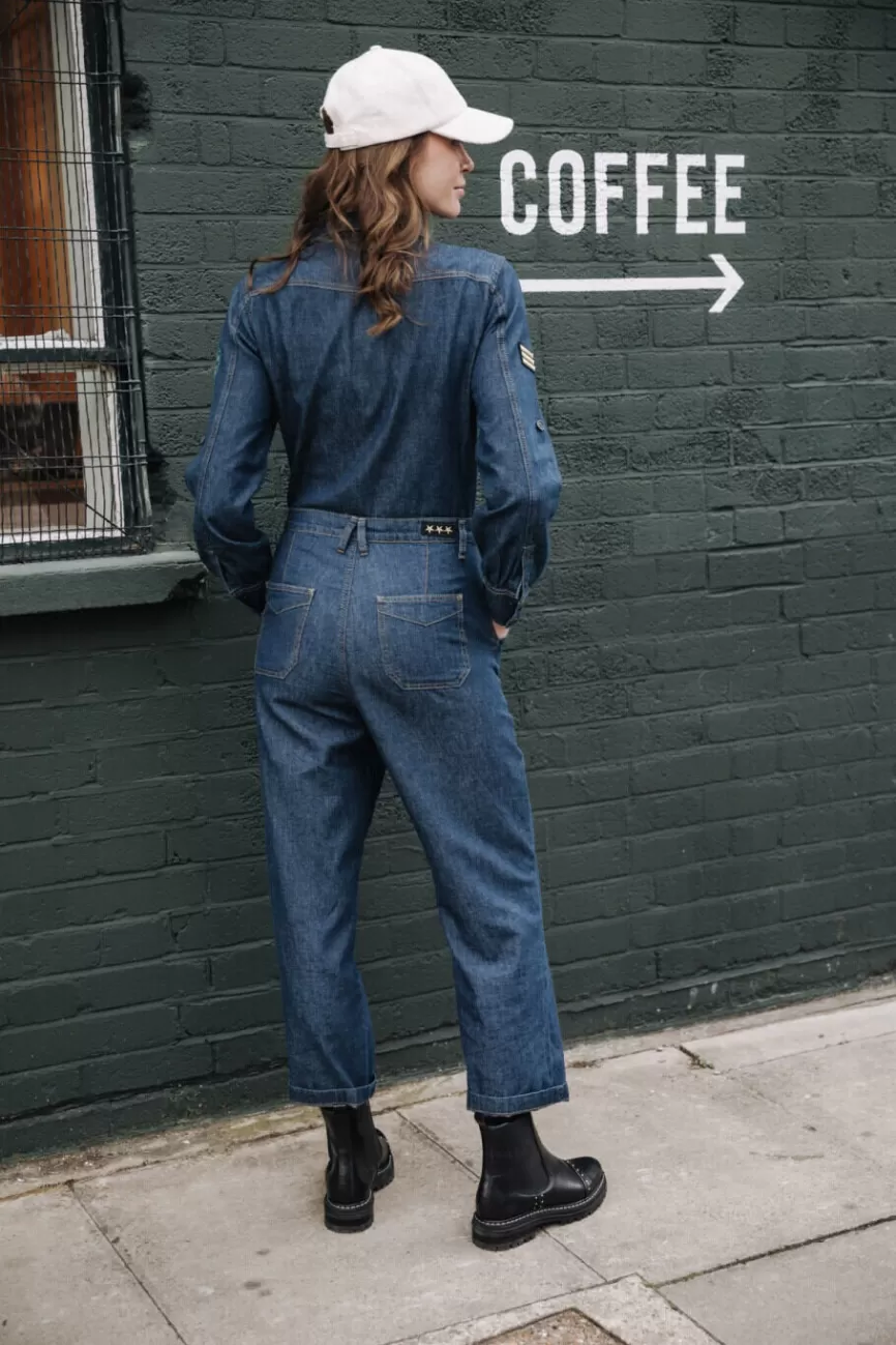 Jean Slim Élégant Freeman-T.Porter pour Femme - Denim Garance Indigo - Coupe Confortable Taille Haute - Style Urbain Intemporel