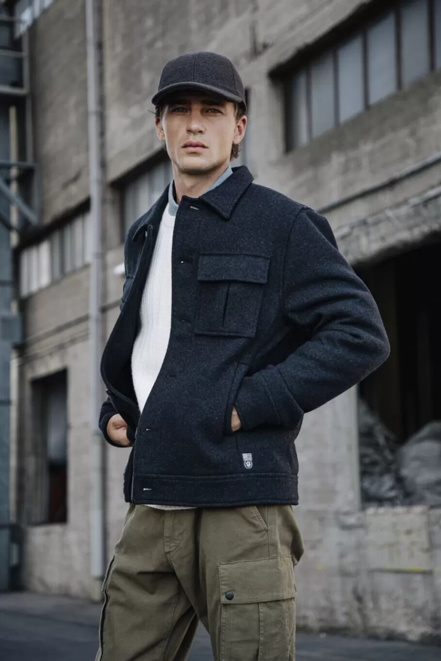 Parka Homme Izak Woolen Freeman T. Porter – Veste en Laine Élégante Style Intemporel avec Détails Couture Premium | Manteau Urbain Confortable pour Look Décontracté Chic