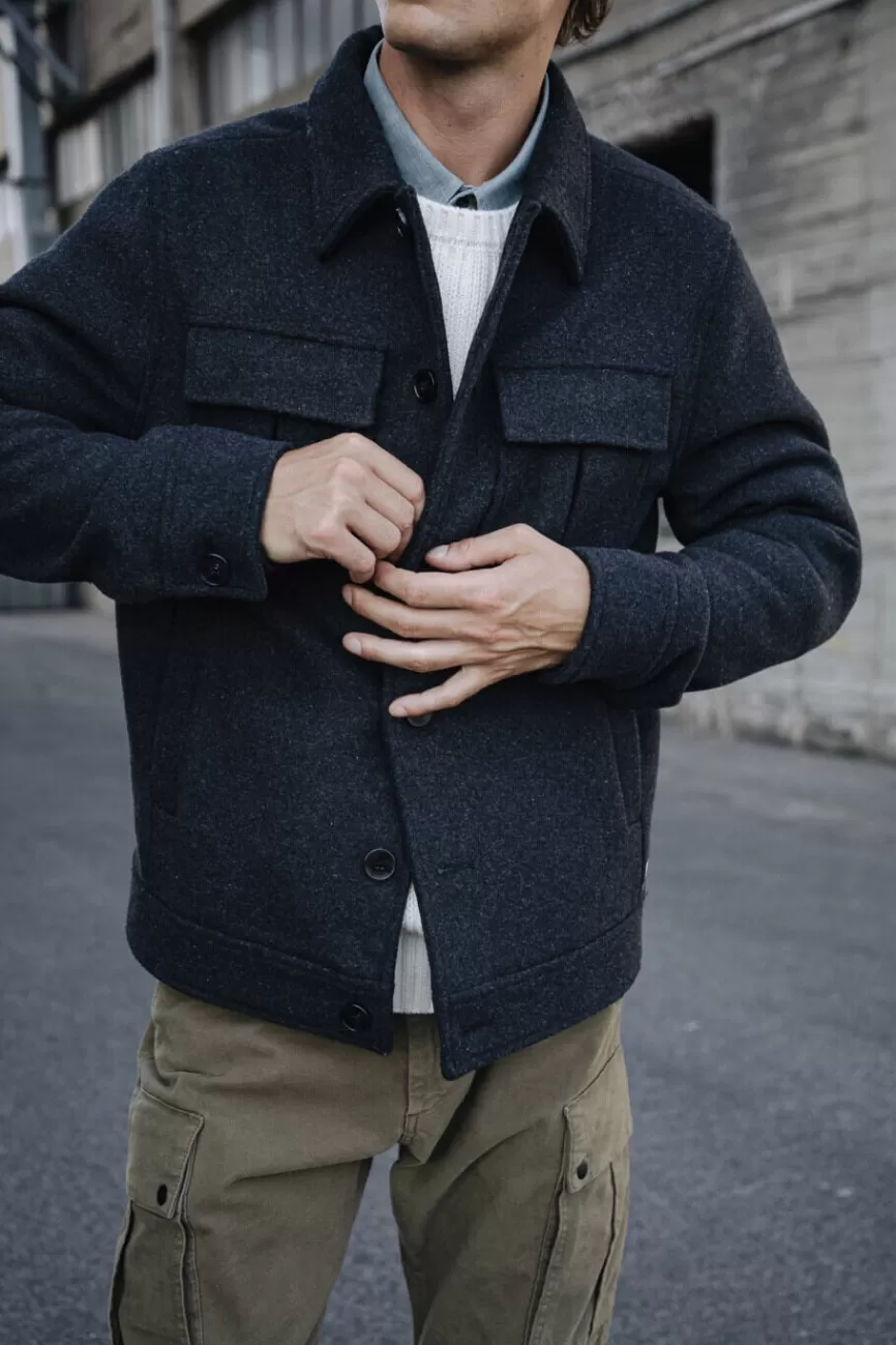 Parka Homme Izak Woolen Freeman T. Porter – Veste en Laine Élégante Style Intemporel avec Détails Couture Premium | Manteau Urbain Confortable pour Look Décontracté Chic