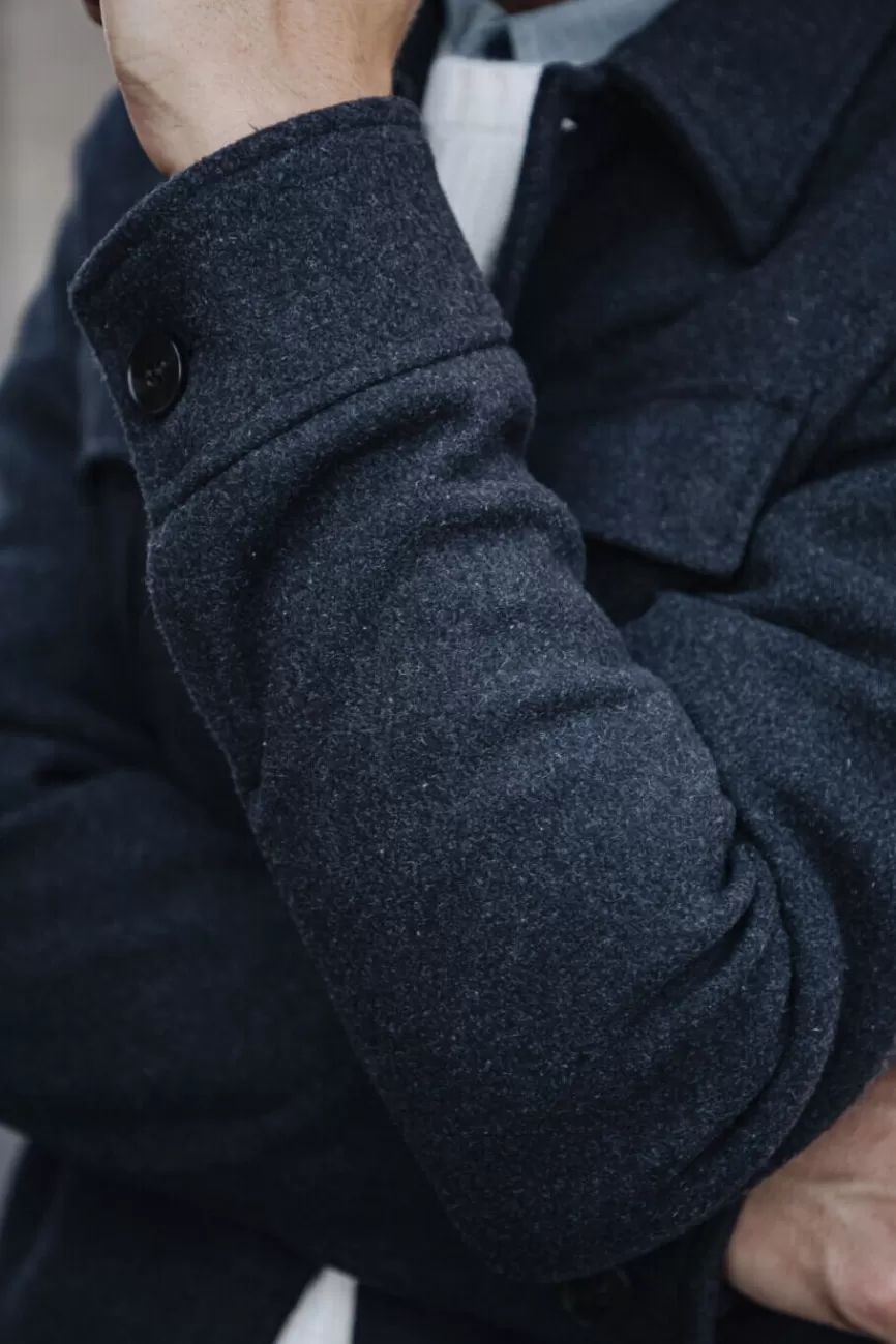 Parka Homme Izak Woolen Freeman T. Porter – Veste en Laine Élégante Style Intemporel avec Détails Couture Premium | Manteau Urbain Confortable pour Look Décontracté Chic