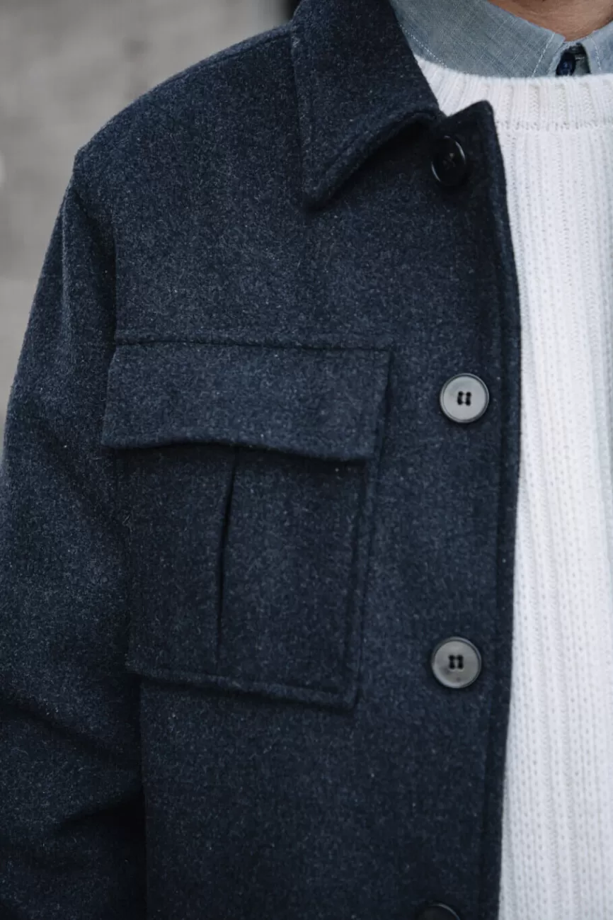 Parka Homme Izak Woolen Freeman T. Porter – Veste en Laine Élégante Style Intemporel avec Détails Couture Premium | Manteau Urbain Confortable pour Look Décontracté Chic