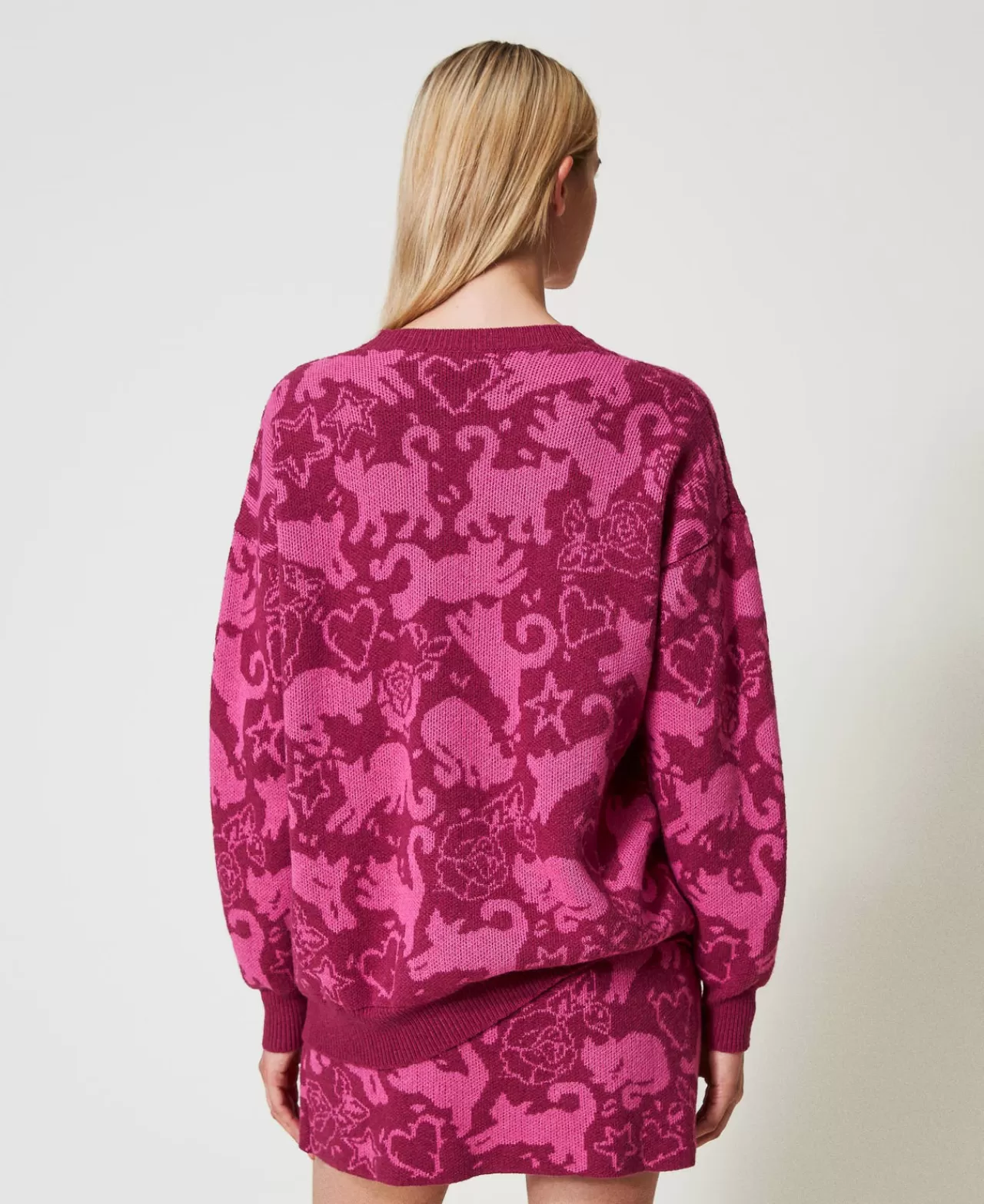 Pullover jacquard décontracté TWINSET Milano - Tissu doux en mélange Treeblend pour un confort optimal