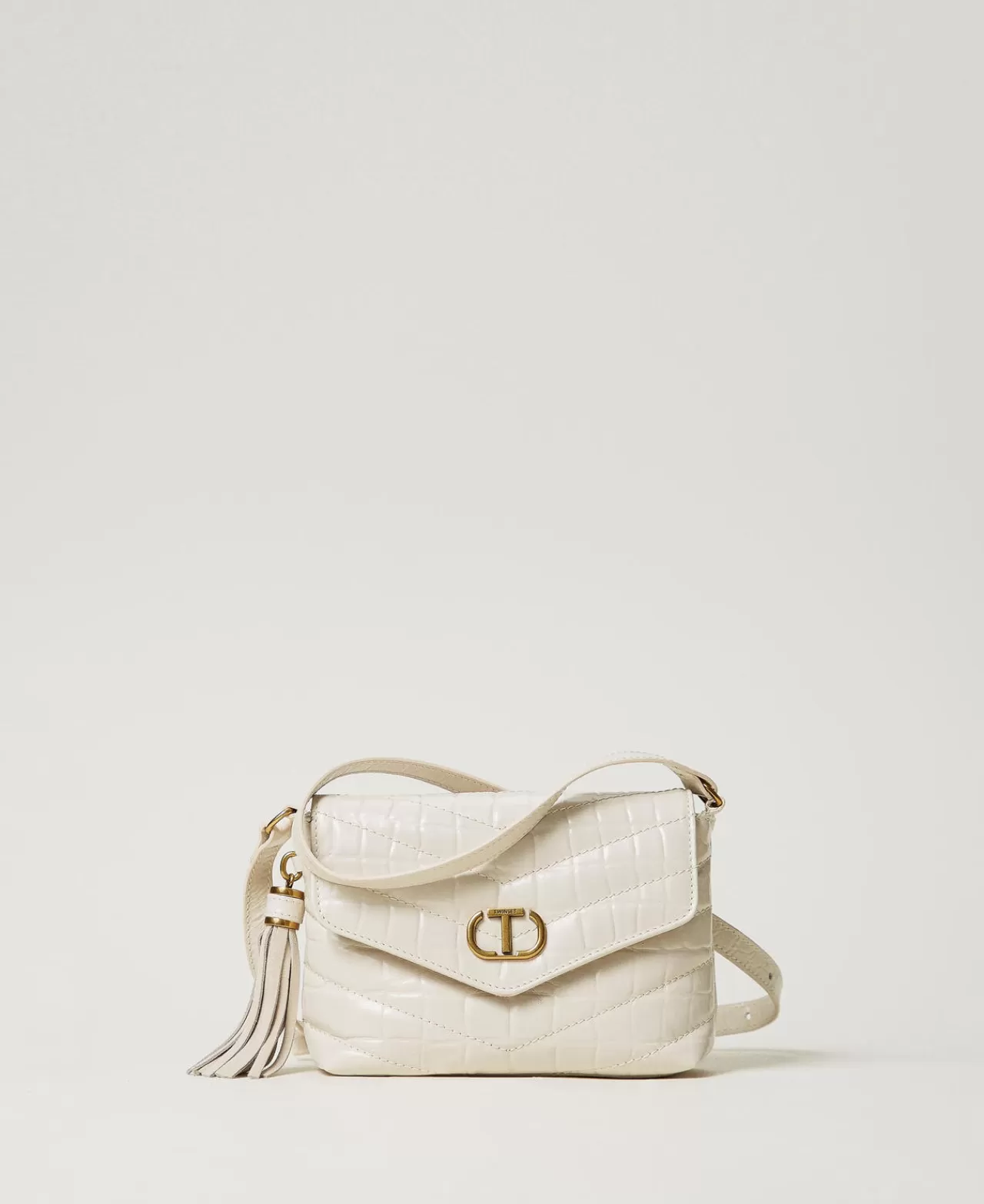 Sac Bandoulière Rêveur en Cuir Véritable - Motif Crocodile Élégant par Twinset-Milano