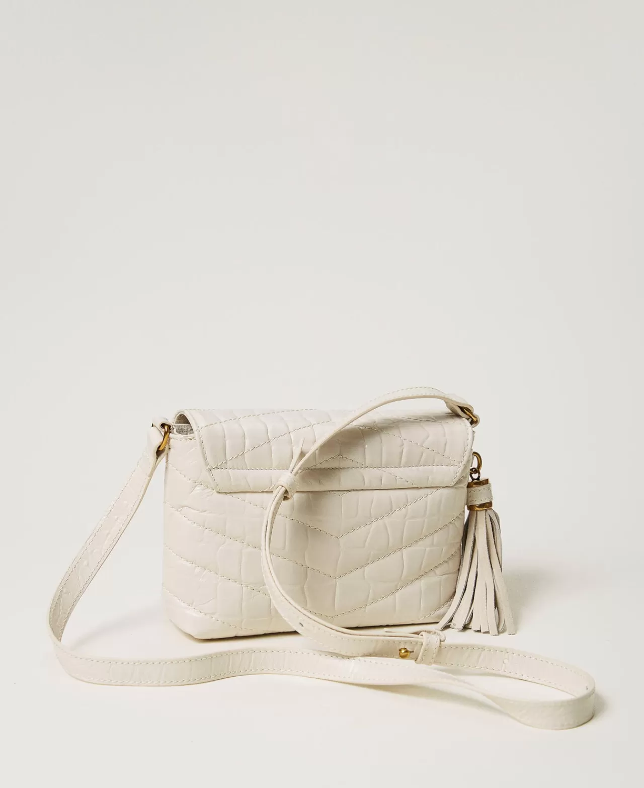Sac Bandoulière Rêveur en Cuir Véritable - Motif Crocodile Élégant par Twinset-Milano