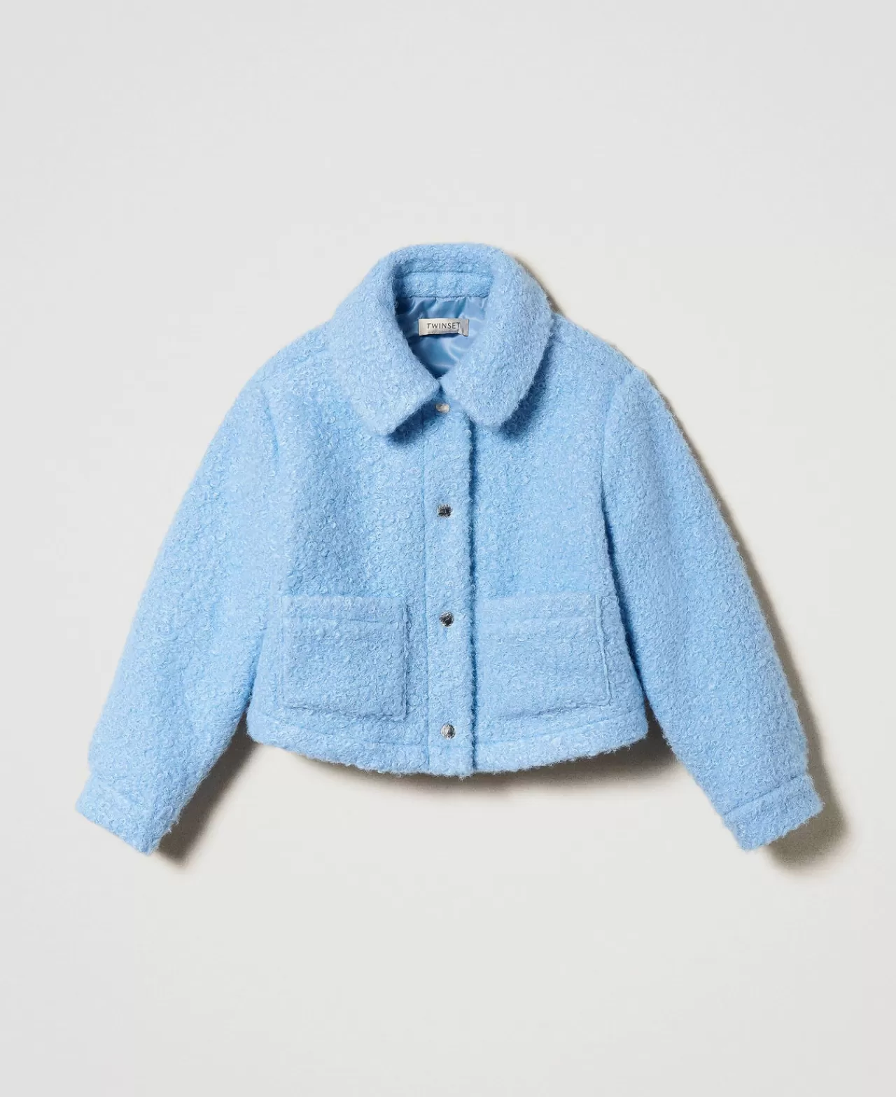 Veste courte TWINSET Milano en tissu bouclé - Style printanier décontracté chic