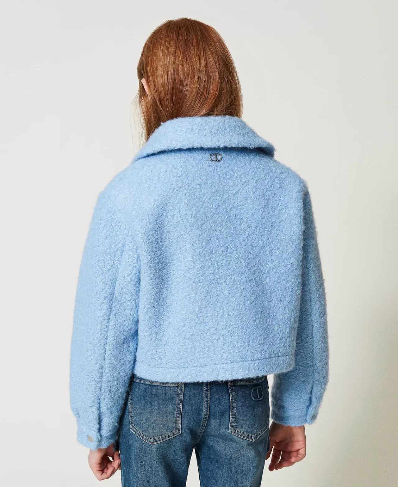 Veste courte TWINSET Milano en tissu bouclé - Style printanier décontracté chic