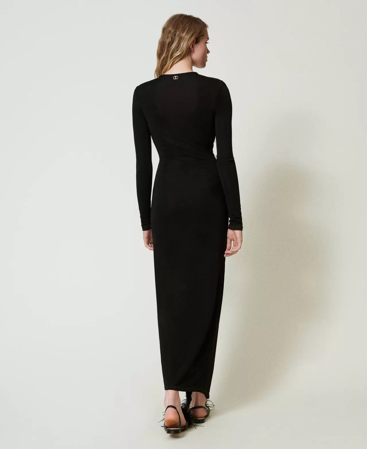 Robe Longue Élégante Milano by Twinset - Taille Haute en Jersey à Plissé Sophistiqué - Style Intemporel Printemps/Été
