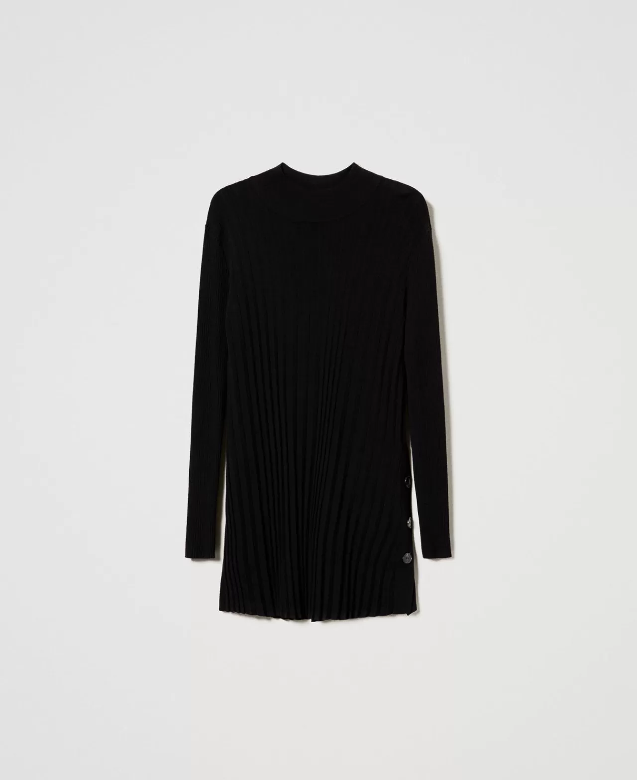Pull long plissé Milano TWINSET - Fermeture boutonnée et coupe fluide pour un look urbain raffiné