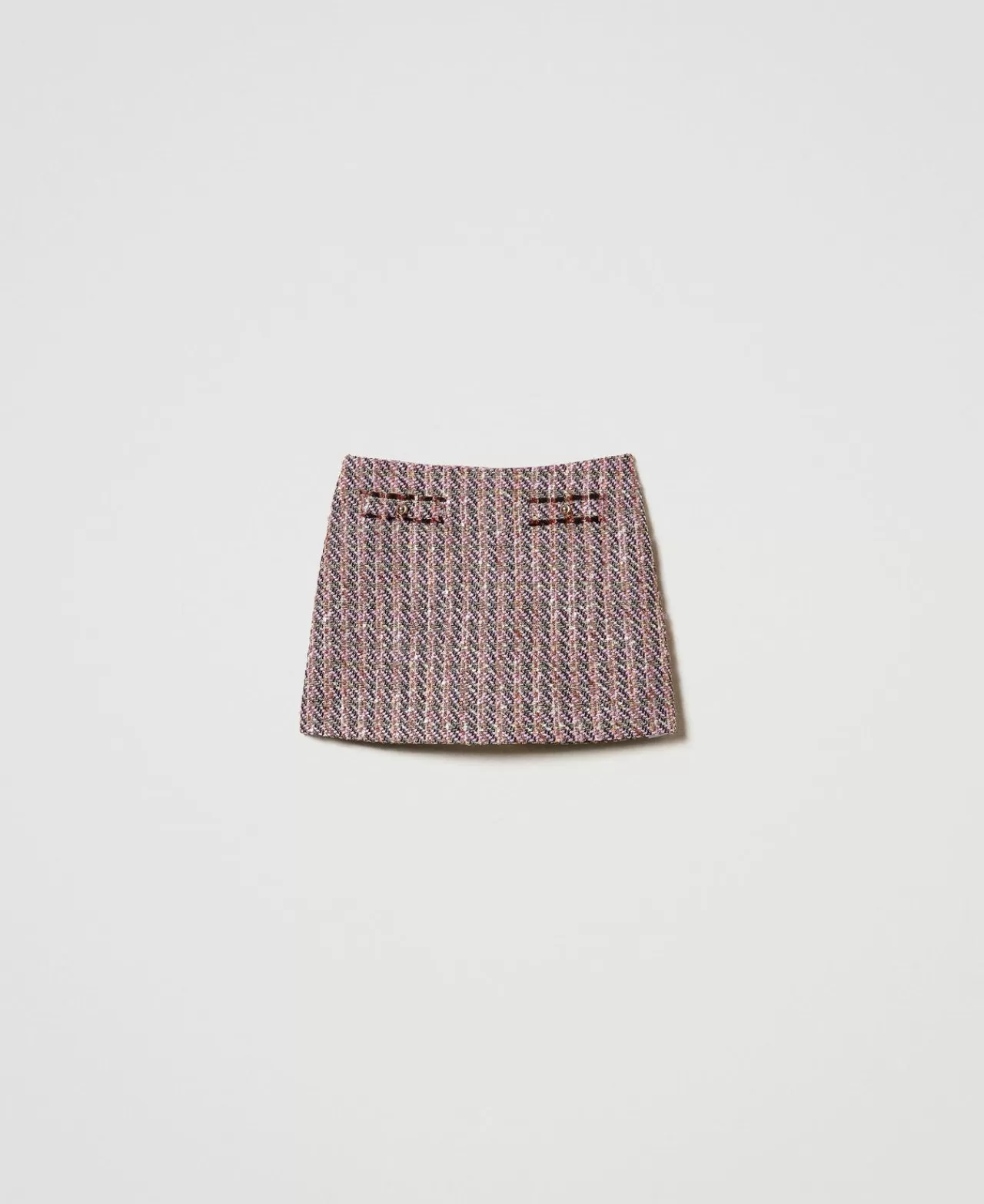 Mini-jupe élégante en bouclé et fil lurex métallisé - Collection printemps-été Twinset Milano