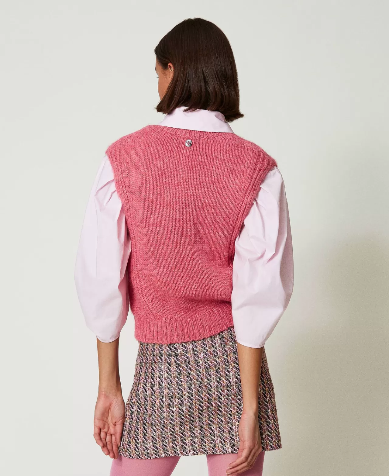 Mini-jupe élégante en bouclé et fil lurex métallisé - Collection printemps-été Twinset Milano