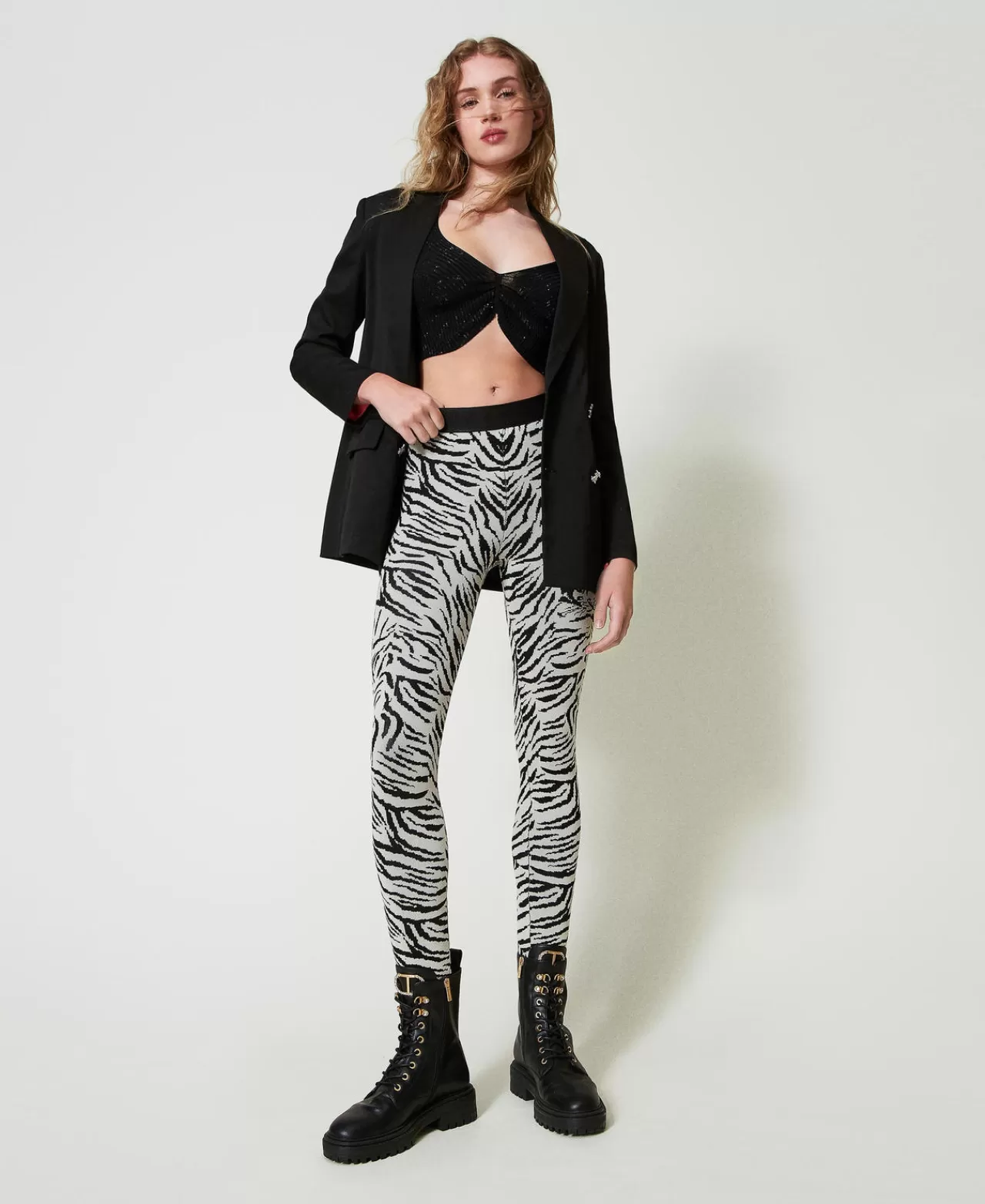 TWINSET Milano – Pull MYFO col montant avec motifs scintillants intemporels