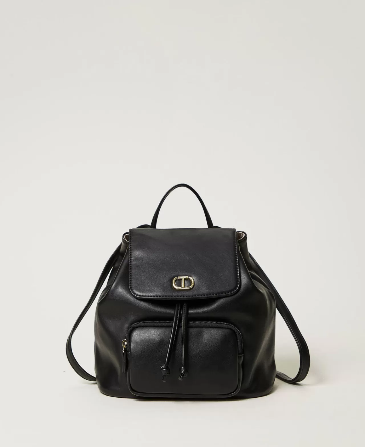 Sac à dos TWINSET Milano élégant - Compartiment principal spacieux avec pochette intégrée et design ovale stylisé - Idéal pour voyage urbain ou quotidien pratique