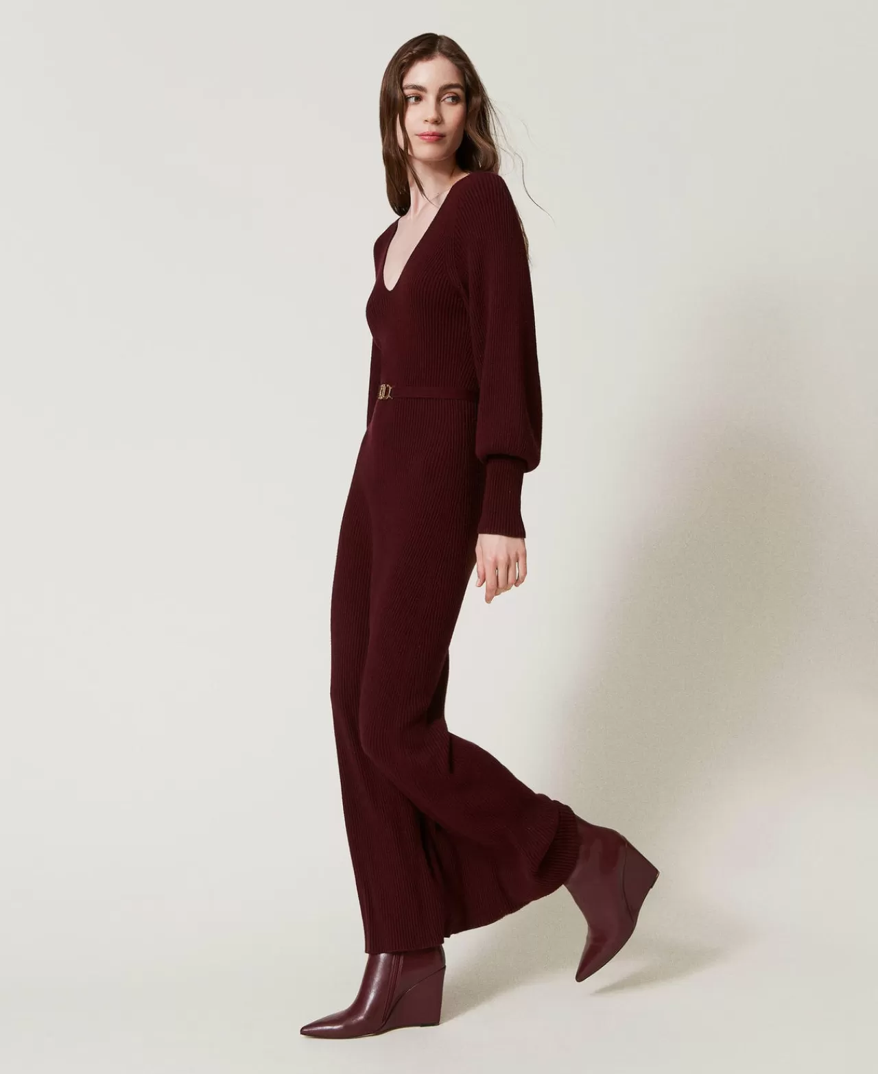Bottines Milano TWINSET - Semelle compensée confort & plaque logo stylée pour un look automne-hiver sophistiqué