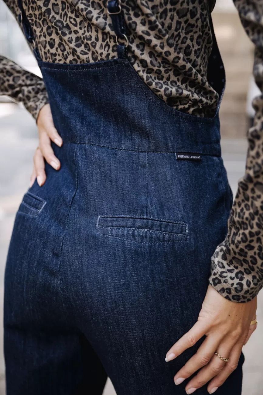 Freeman T. Porter - Jean Slim Thalie Taille Haute pour Femme - Détails Contrastés Denim Élégant