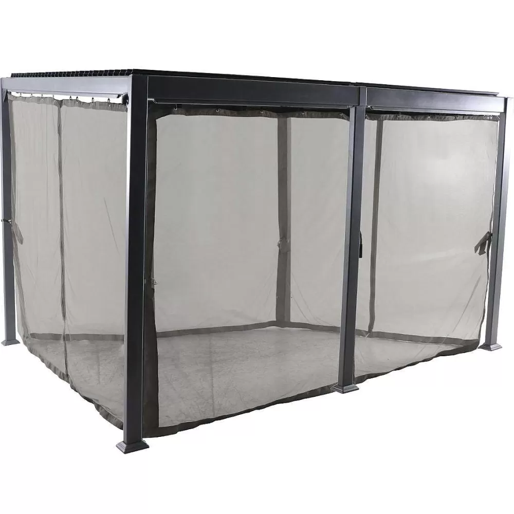 Tonnelle Avila - Abri d'extérieur 4x3 mètres avec structure renforcée 

Toile résistante Anthracite - Solution d'ombrage élégante pour jardin 

(Hespéride Tonnelles - Modèle Rail Graphite)