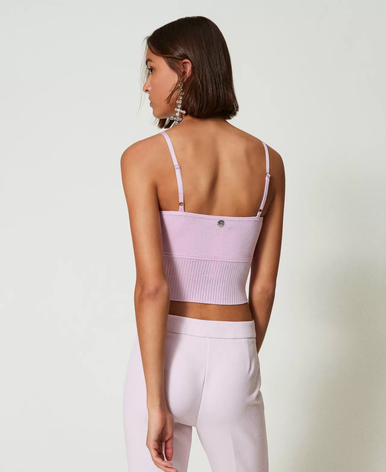 Débardeur TWINSET Milano en fil recyclé - Élégant motif perlettes - Conception écoresponsable
