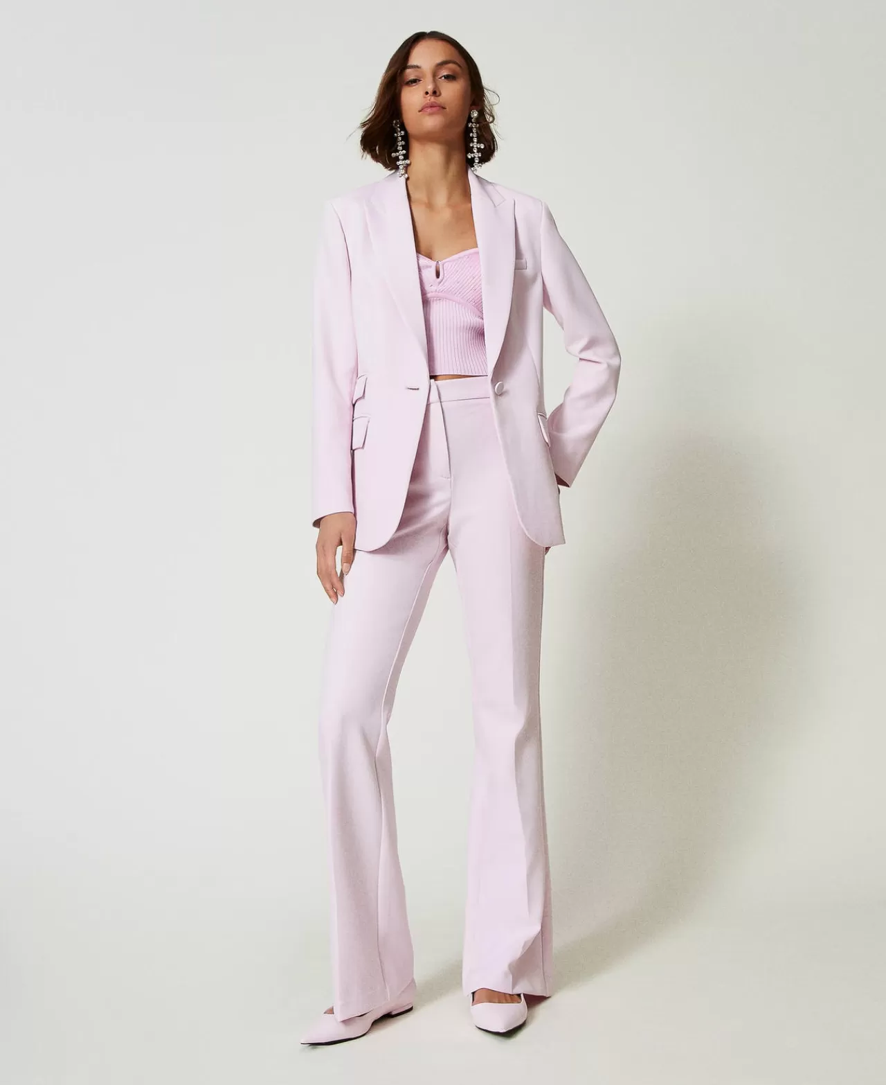Débardeur TWINSET Milano en fil recyclé - Élégant motif perlettes - Conception écoresponsable