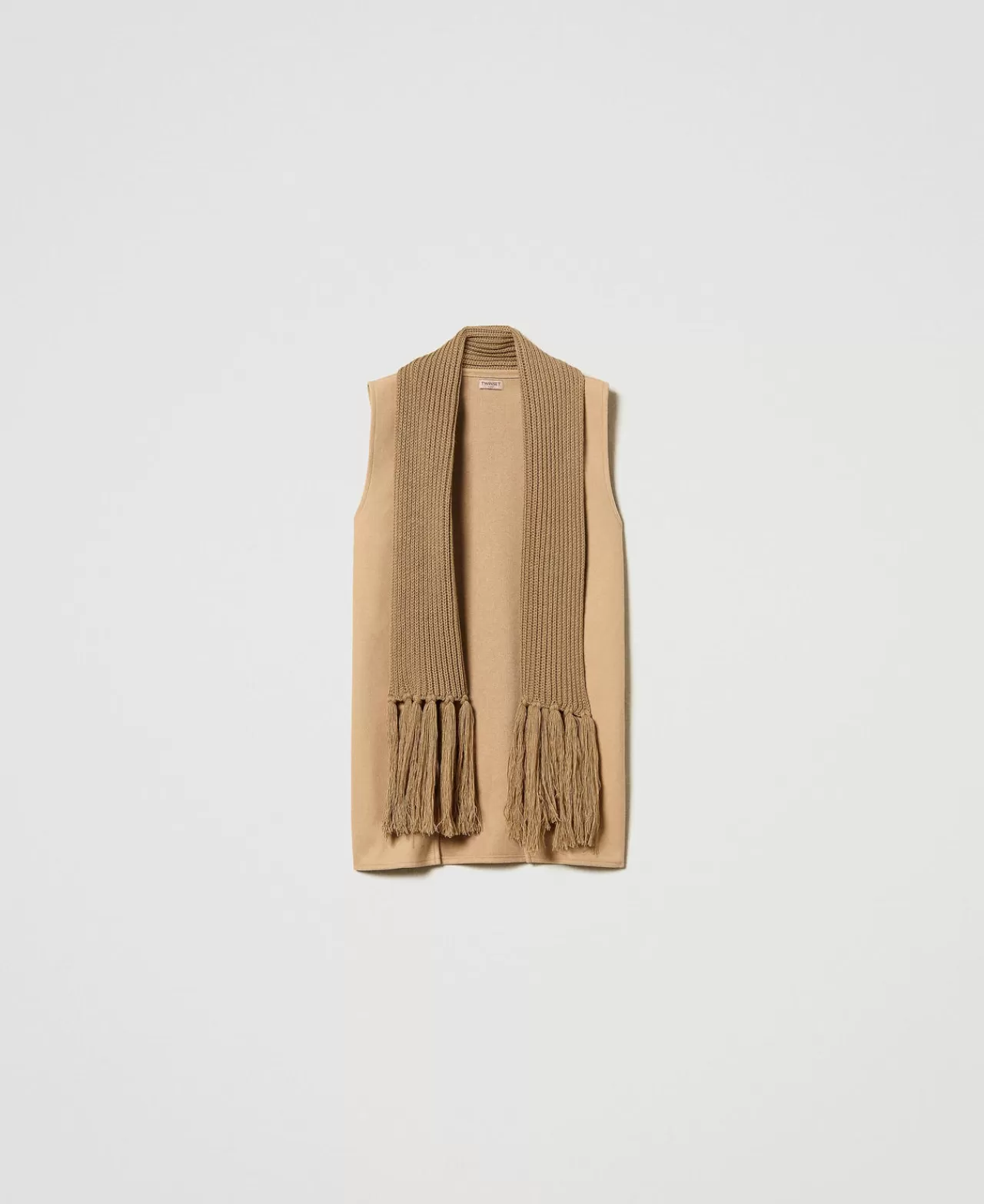 Gilet Milano en Tissu Élégant avec Franges Délicates - Style Bohème Chic par TWINSET