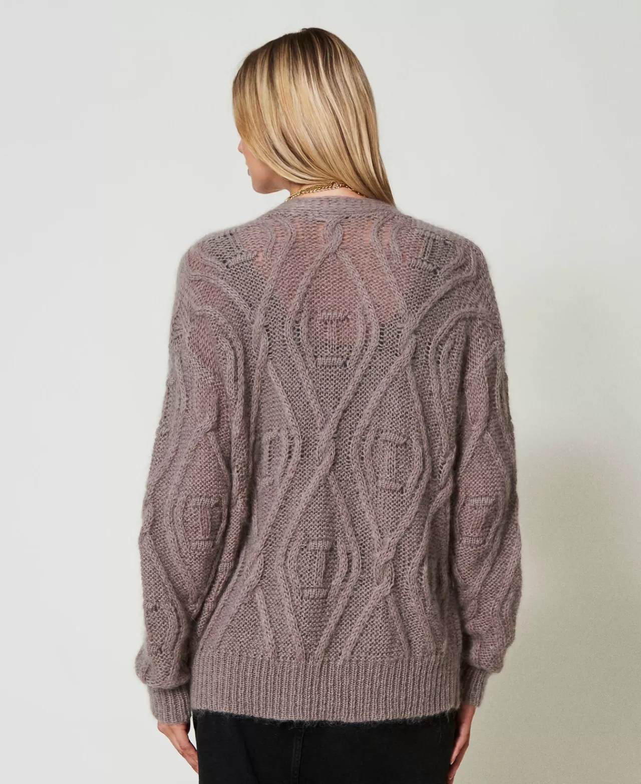 Cardigan double boutonnage TWINSET Milano - Mohair doux mélangé pour un look automnal raffiné